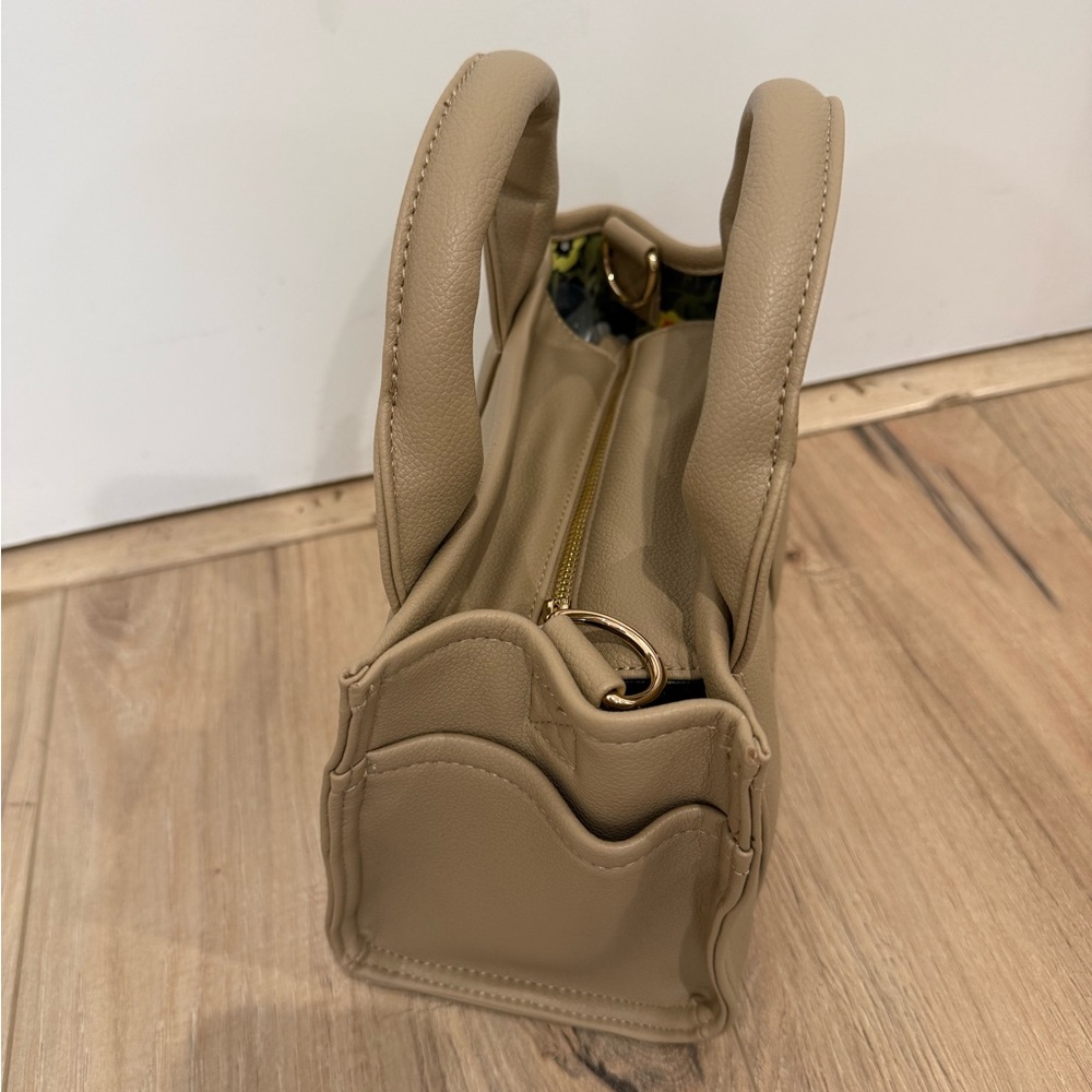 Vegan Leather Tote in Beige - Picture 4 of 6